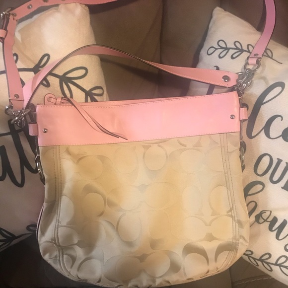 Coach pink leather large bag - Picture 1 of 4